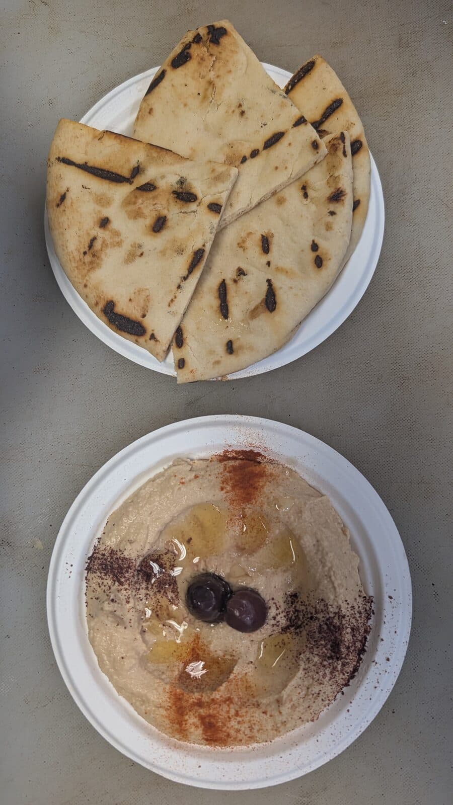 Hummus with tahini and pita (Sides) — Maza Mediterranean Cuisine, Chandler AZ